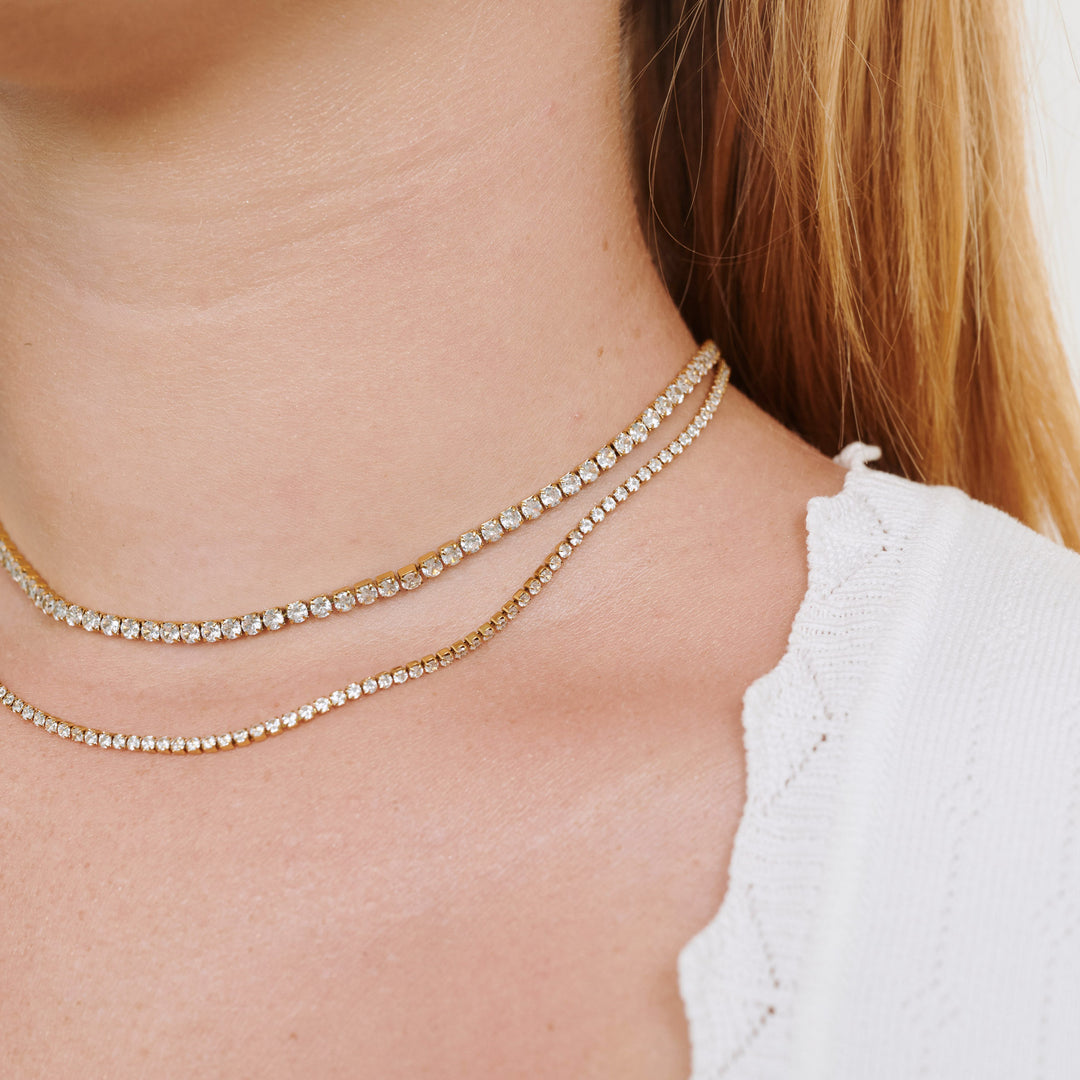 メリナ - クリスタルネックレス ステンレススチール