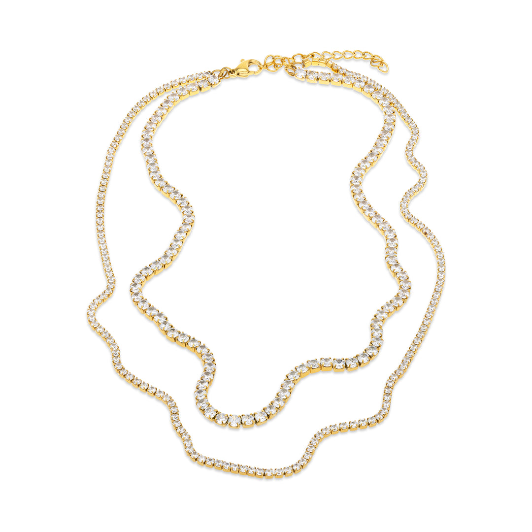 メリナ - クリスタルネックレス ステンレススチール