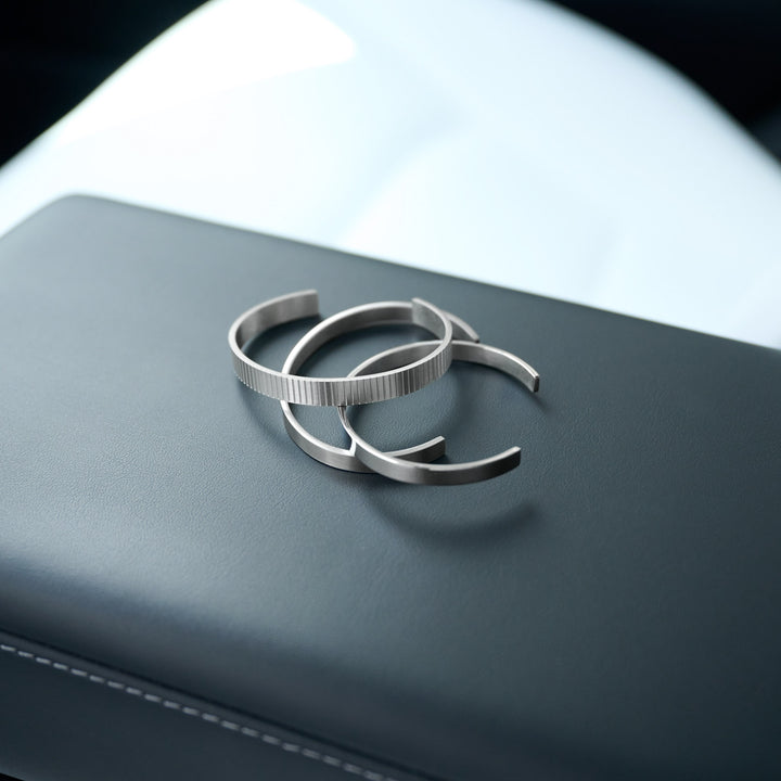 Tage - リブ付きバングルブレスレット ステンレススチール