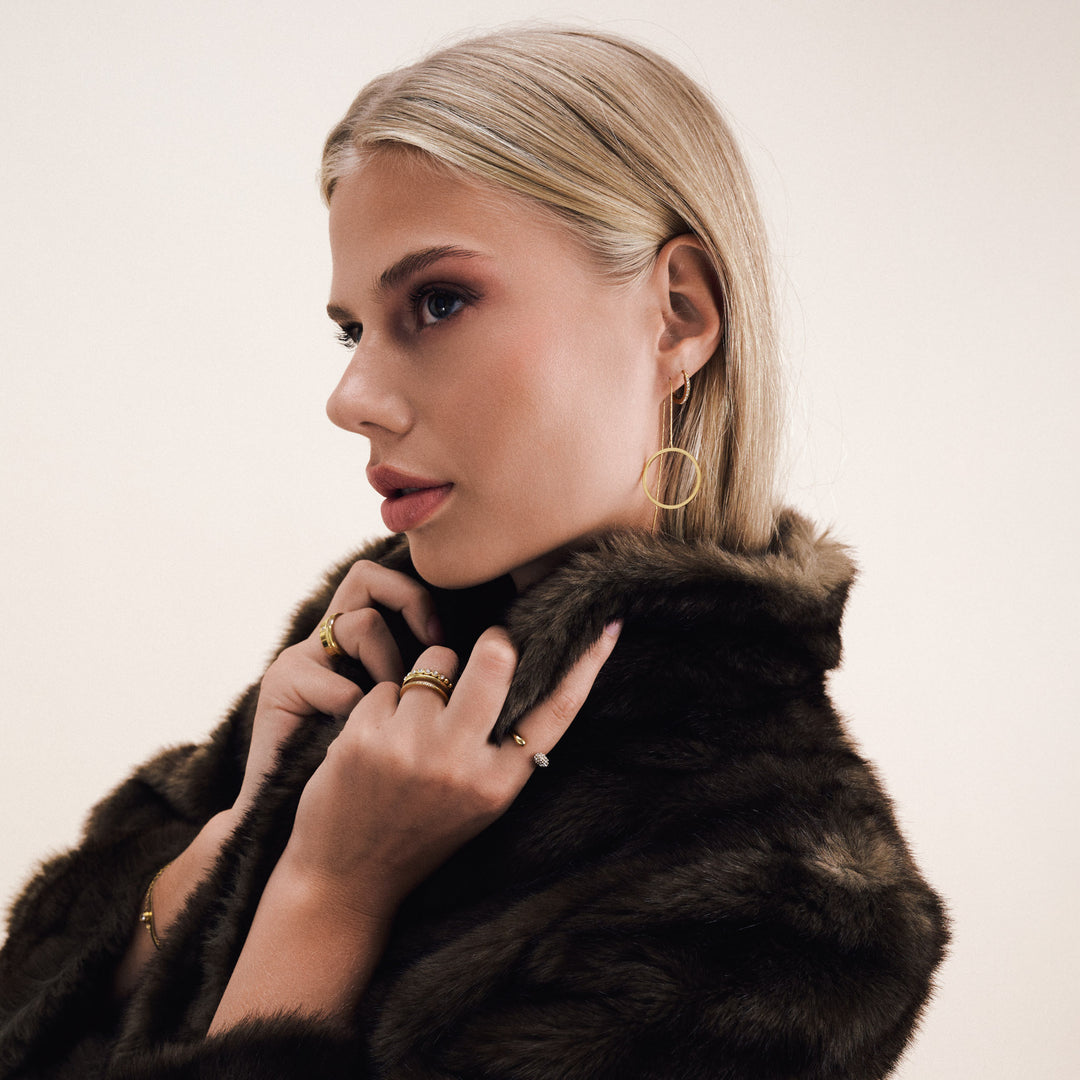 Tiril - サークルチェーンイヤリング ステンレススチール