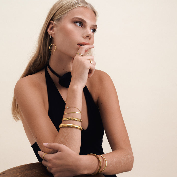 Tiril - サークルチェーンイヤリング ステンレススチール