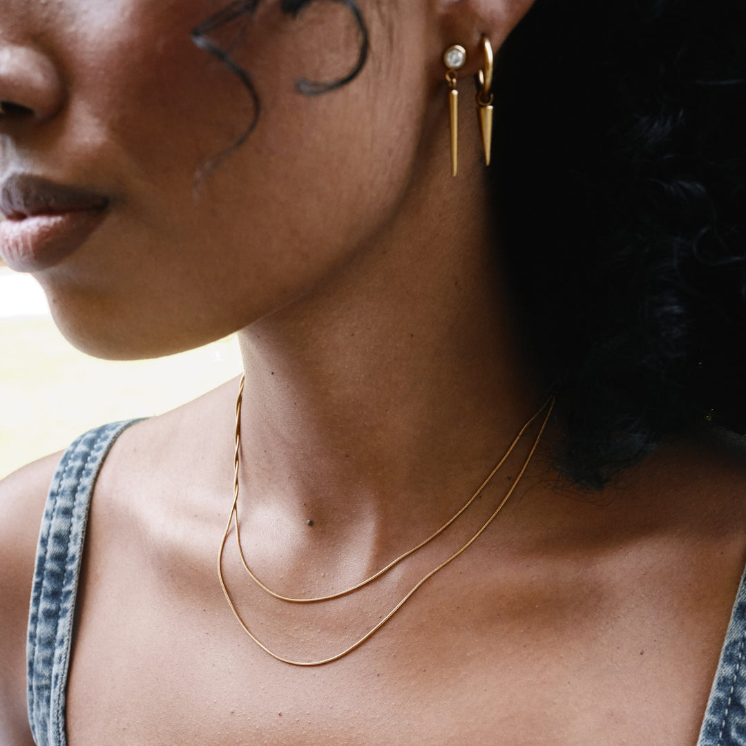 Bim - クリスタルスパイクイヤリング ステンレススチール