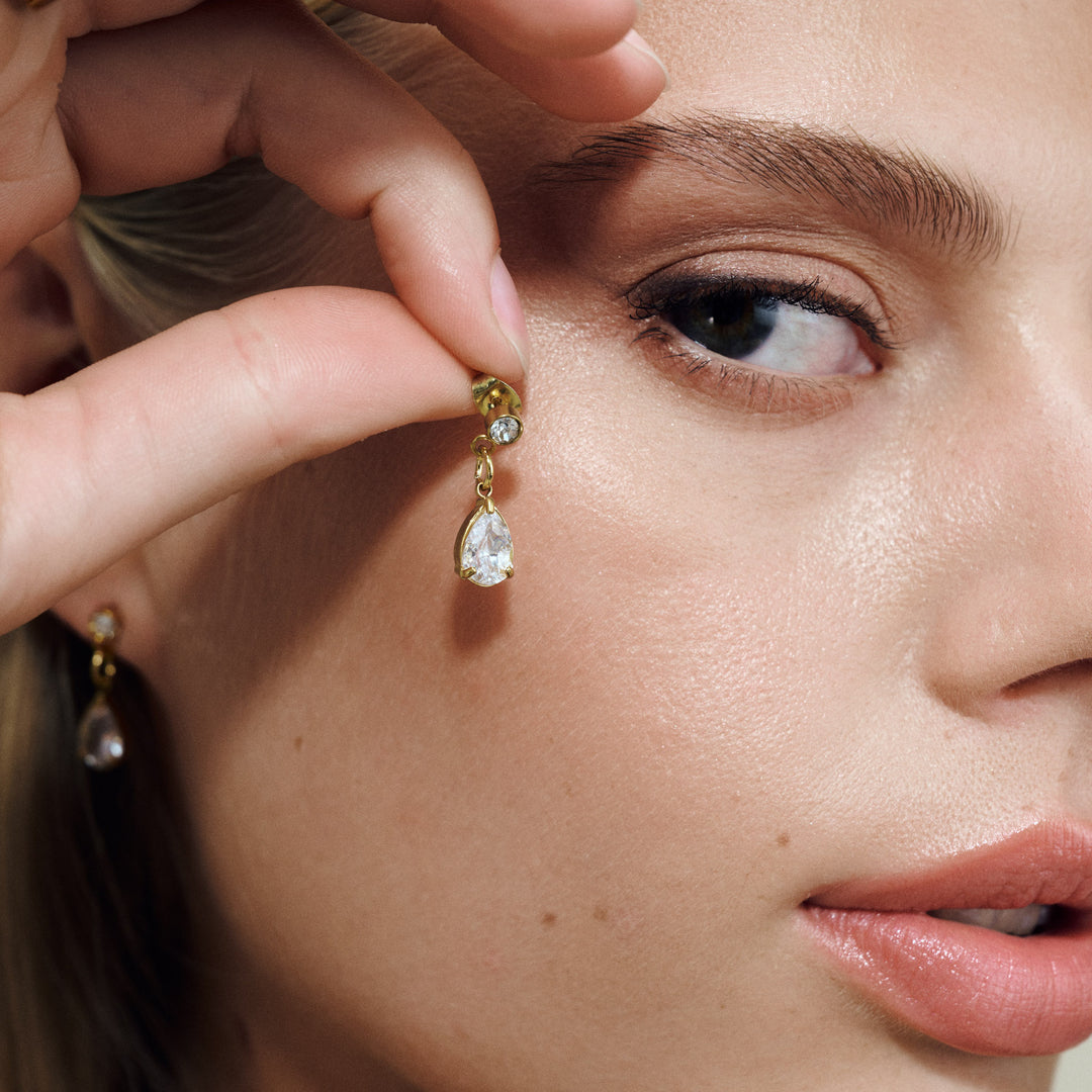 ロズリン - クリスタルスタッドイヤリング ステンレススチール