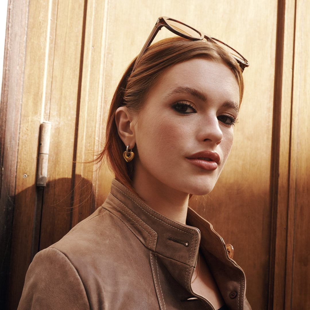 サディー - ハートフープイヤリング ステンレススチール