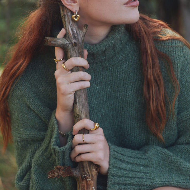 サディー - ハートフープイヤリング ステンレススチール