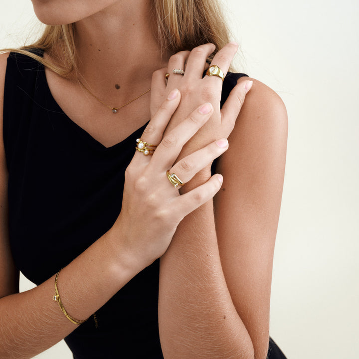 Tolouse - Open Crystal Ring Stainless Steel