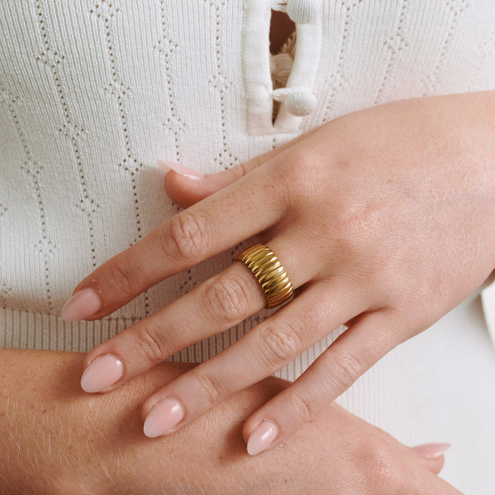 ノヴァ - リブ付きリング ステンレススチール