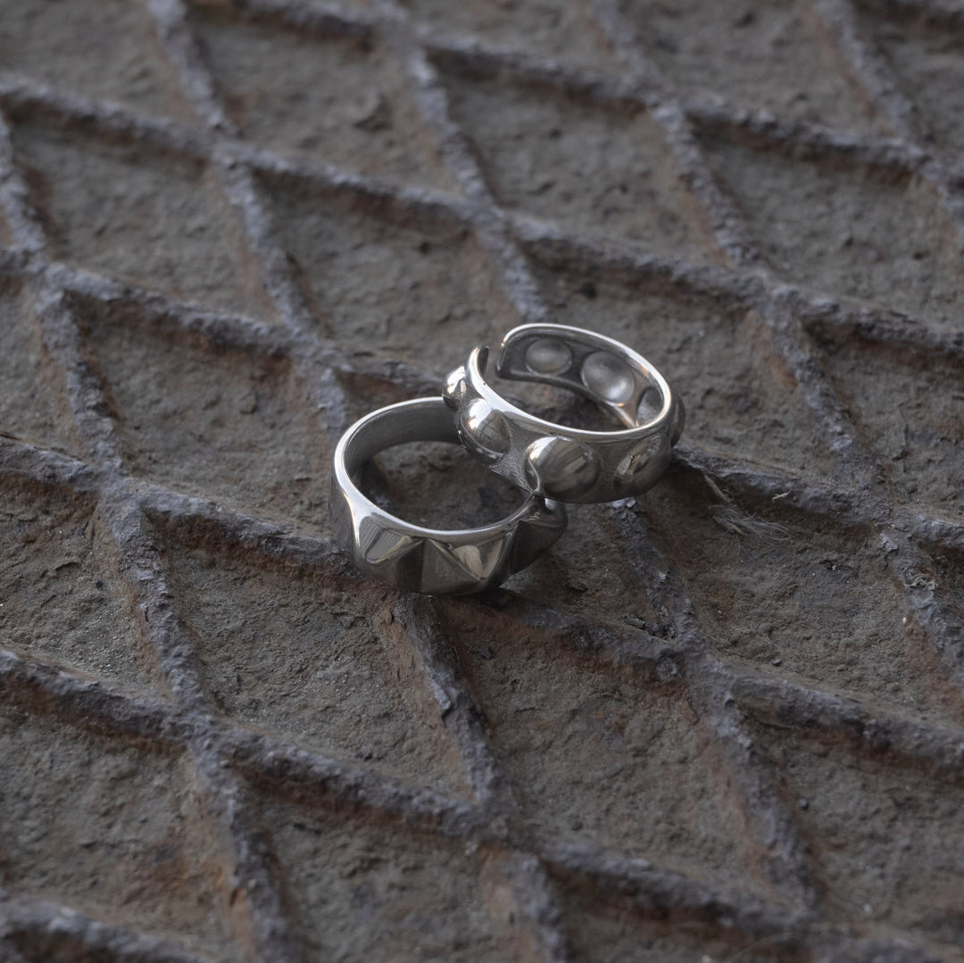 Reah - バブル構造リング ステンレススチール