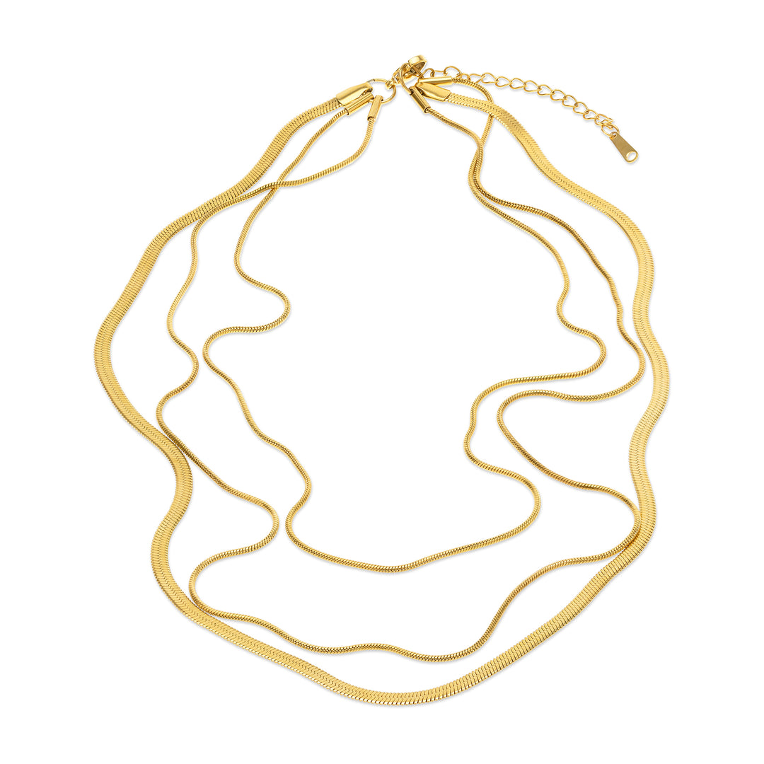 マチルダ - トリプルチェーンネックレス ステンレススチール