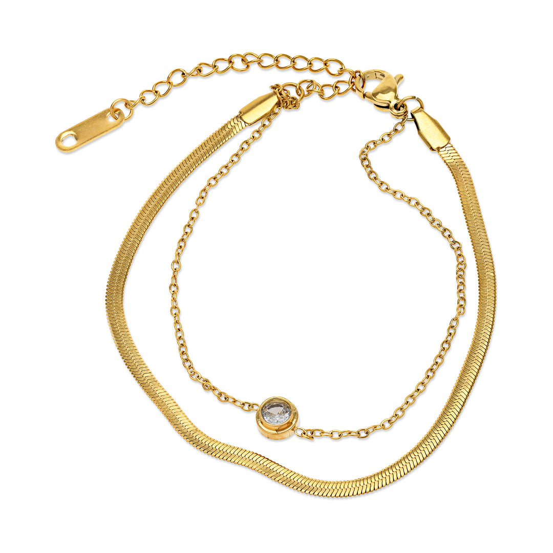 ソルヴェイ - デュオチェーンブレスレット ステンレススチール