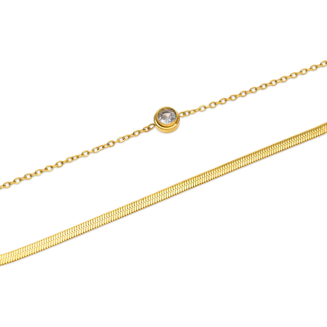 ソルヴェイ - デュオチェーンブレスレット ステンレススチール