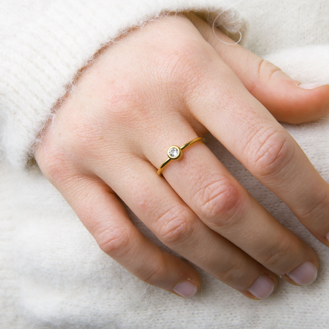 Lovelia - Crystal Ring Stainless Steel