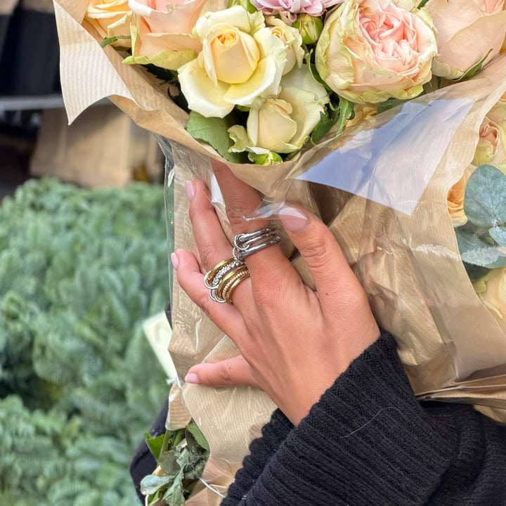 アイリーン - 重ね付けリング スリムステンレススチール