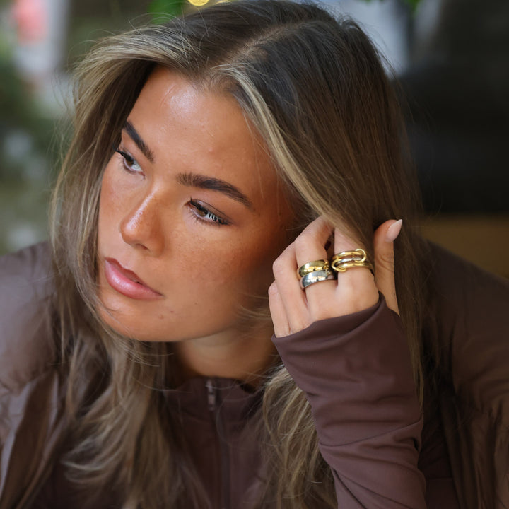 アイリーン - 重ね付けリング スリムステンレススチール