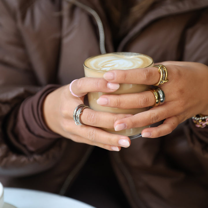 アイリーン - 重ね付けリング スリムステンレススチール
