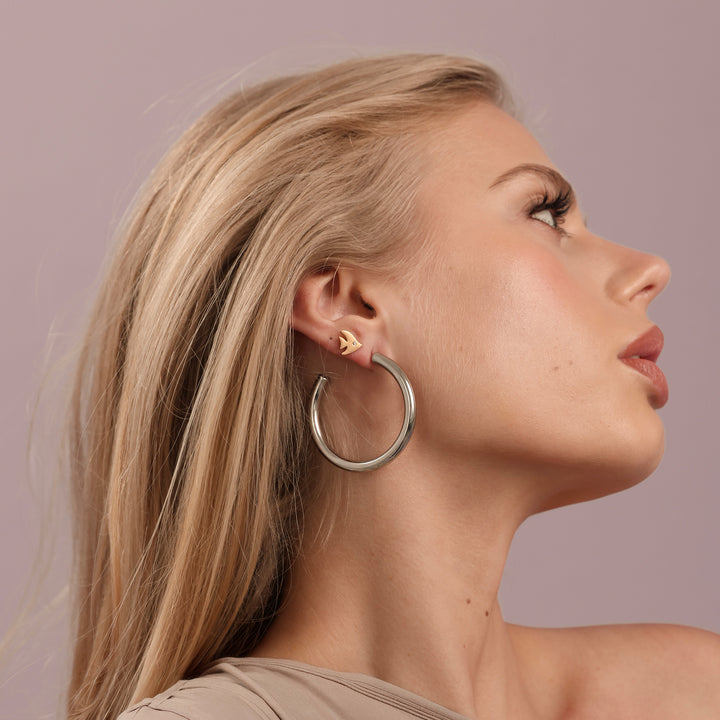 Stine - Hoop Stud Earrings Stainless Steel