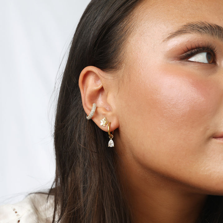 Solina - Crystal Ear Cuff Stainless Steel