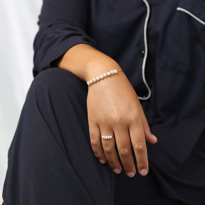 ロアンナ - 繊細なパールブレスレット ステンレススチール