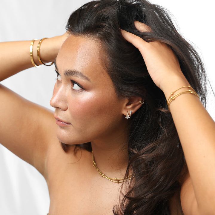 ジョージー - フラワー Ear Cuff ステンレススチール