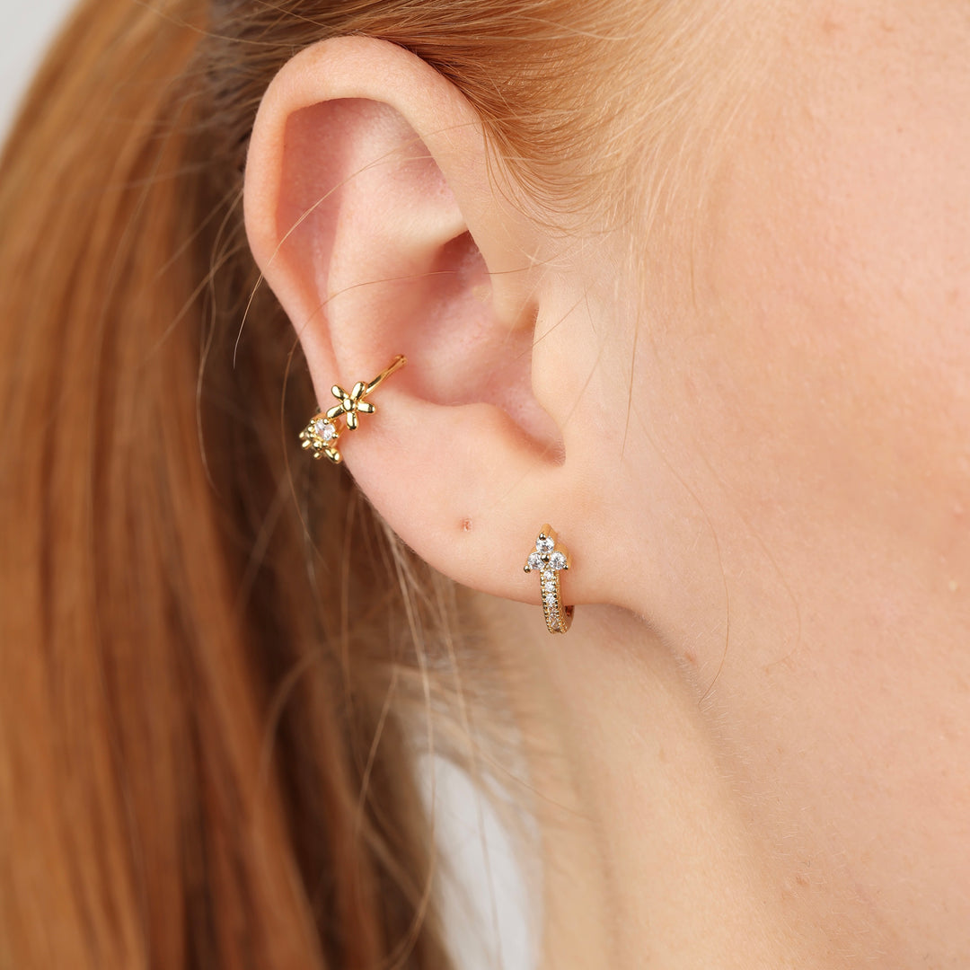 Della - Crystal Hoop Earrings Stainless Steel