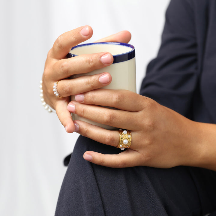 ケルスティン - ハンマードパールリング ステンレススチール