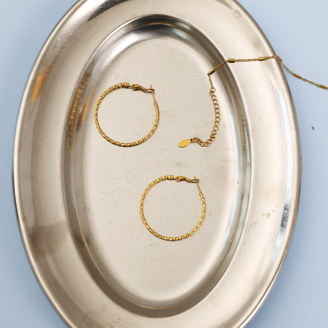 Sansa - Organic Hoop Earrings Stainless Steel