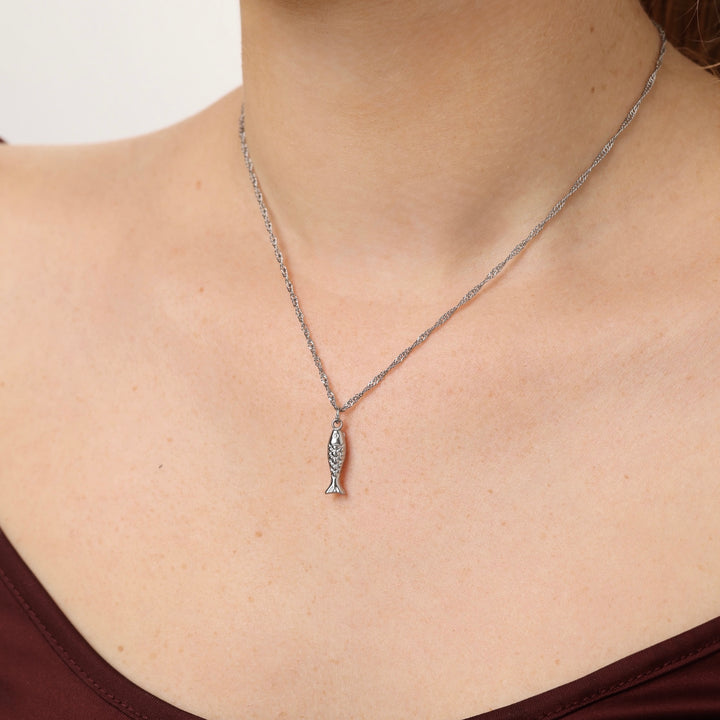 Boel - Lariat Pearl Necklace Stainless Steel