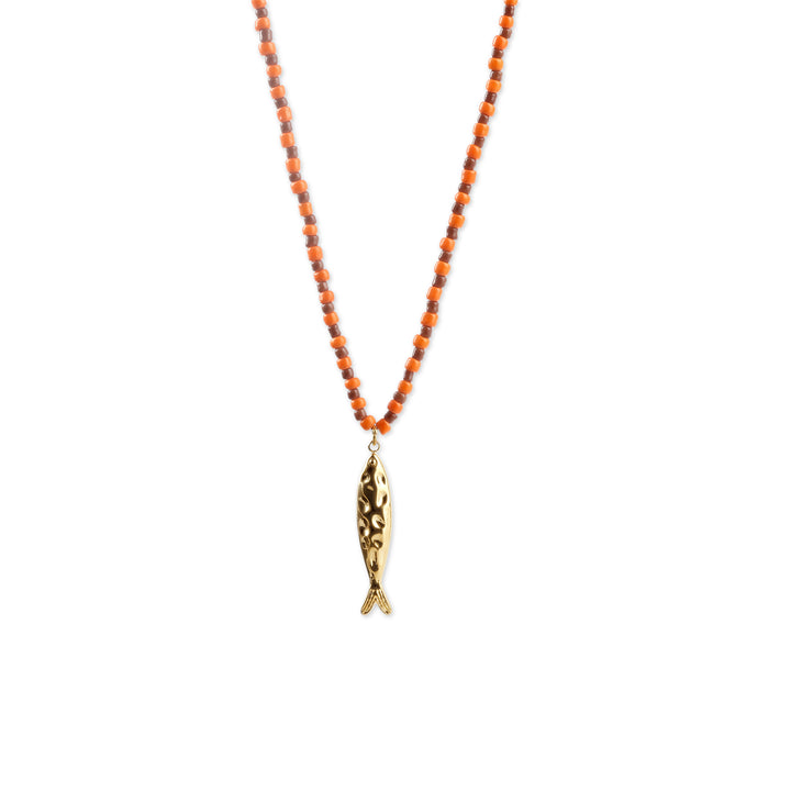 Ara - Fish Bead Necklace Stainless Steel