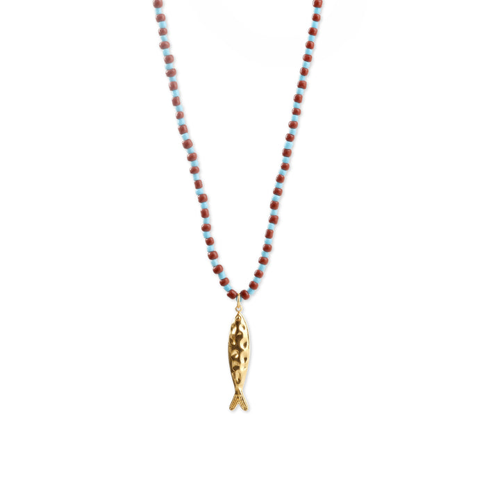 Ara - Fish Bead Necklace Stainless Steel