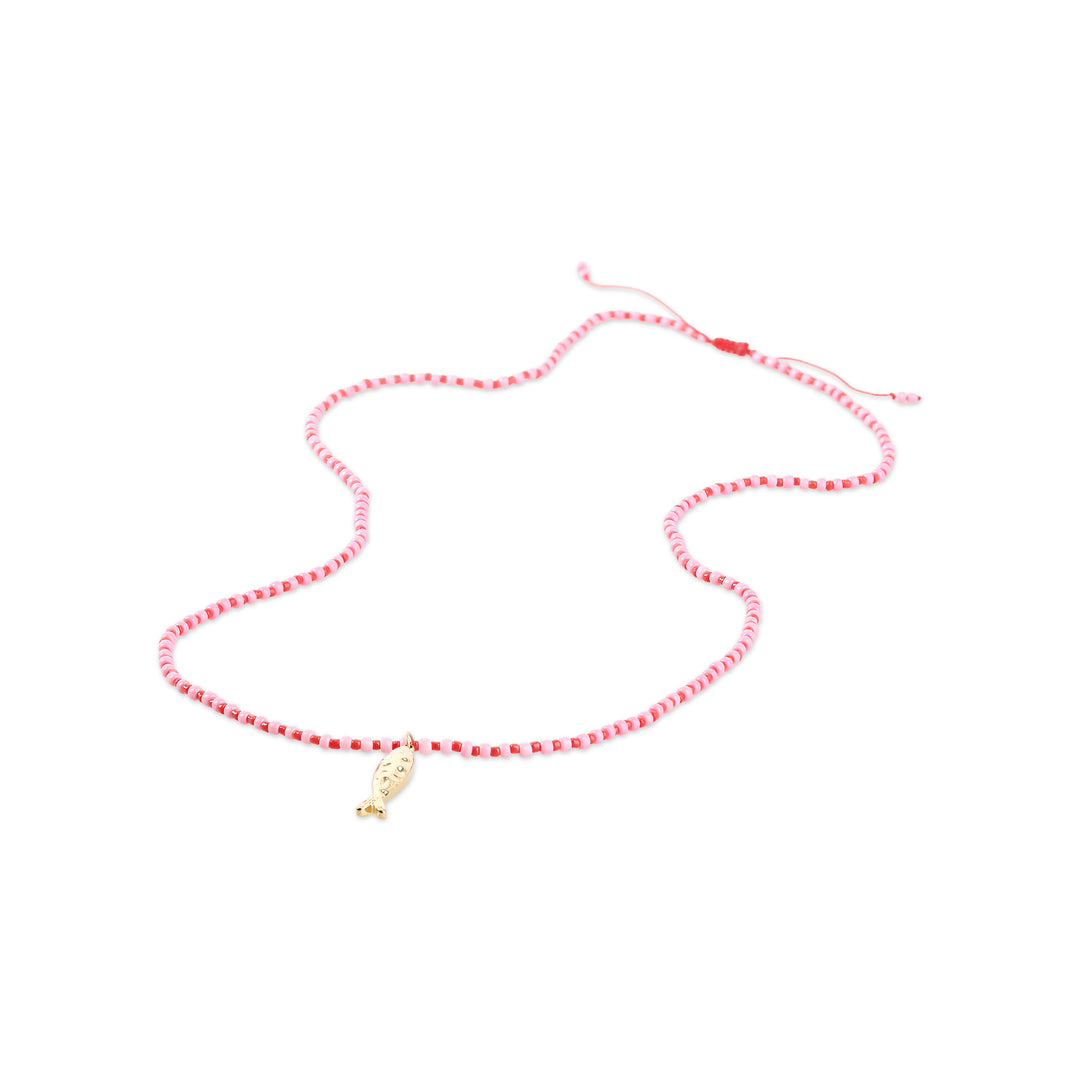 Ara - Fish Bead Necklace Stainless Steel
