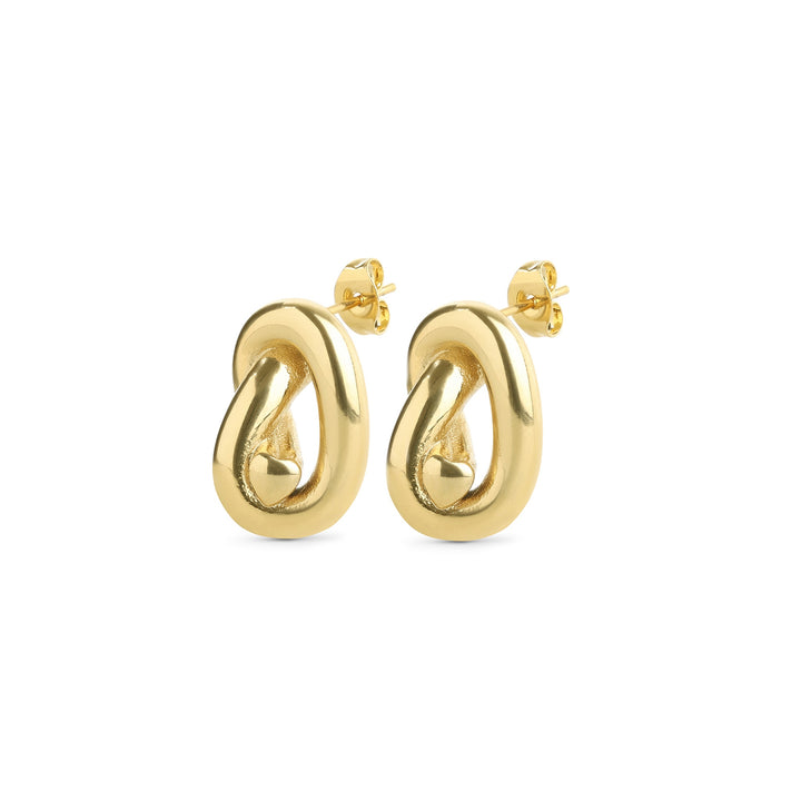 Rosa – knot earrings in stainless steel, gold | Timi of Sweden