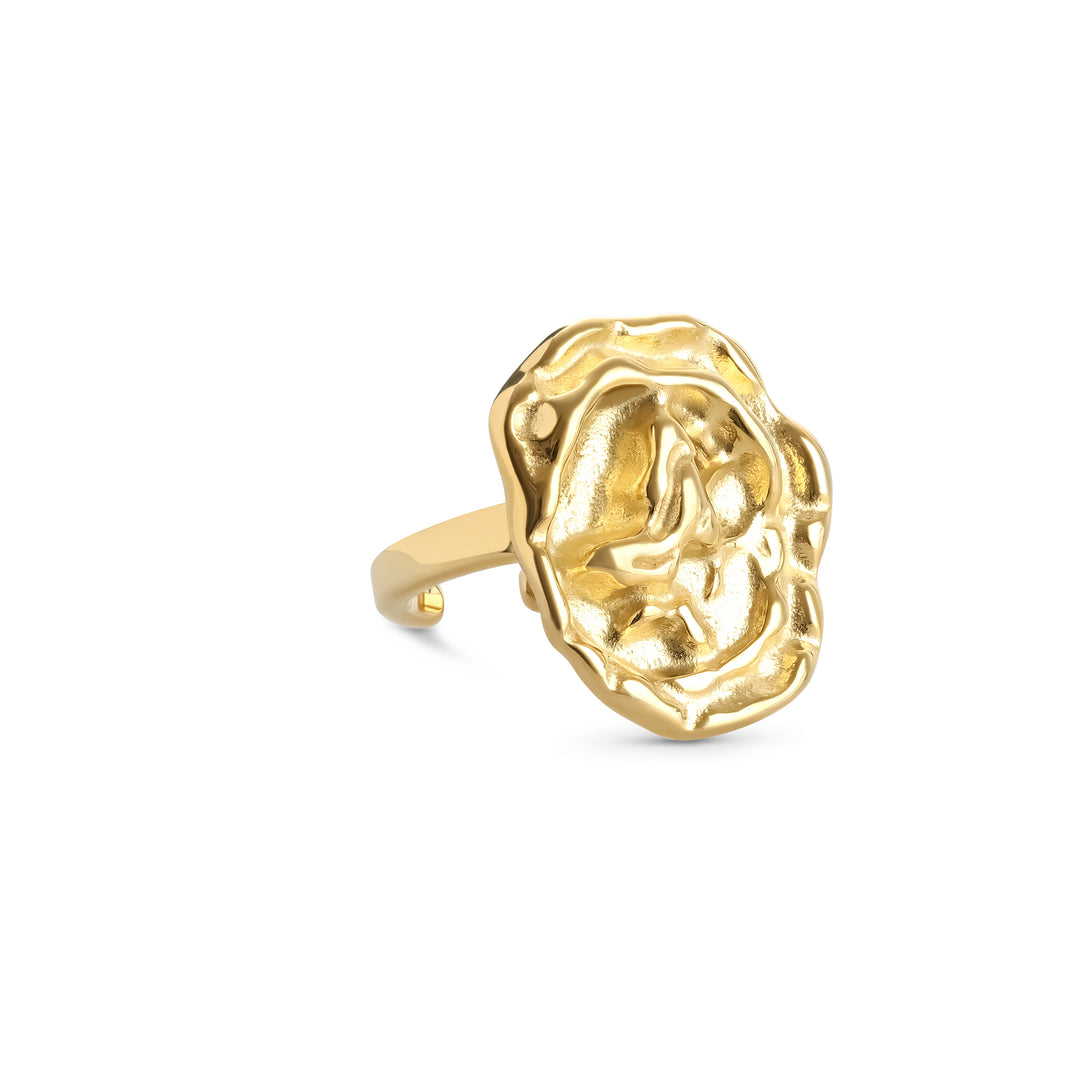 Tallulah – statement ring in stainless steel, gold | Timi of Sweden