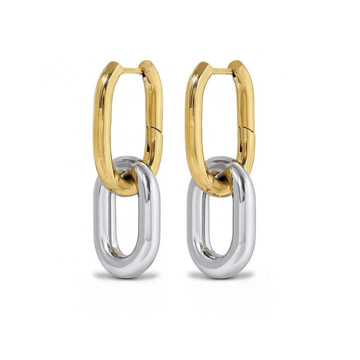 Li - Mixed Metal Hoop Earrings Stainless Steel