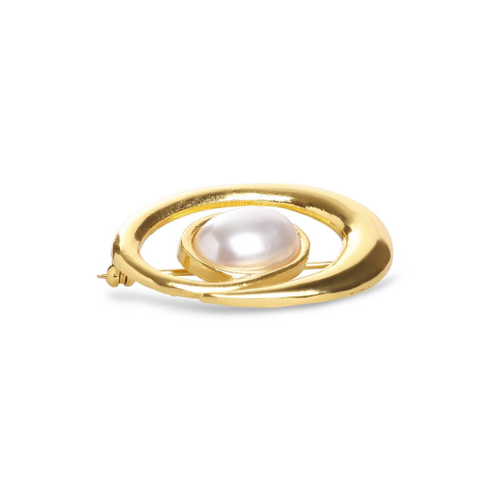 Morgana – pearl brooch, gold | Timi of Sweden